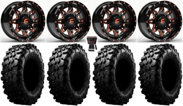 Fuel Lethal Orange 15″ Wheels 33″ Carnivore Tires Polaris Sportsman / RZR / Ranger