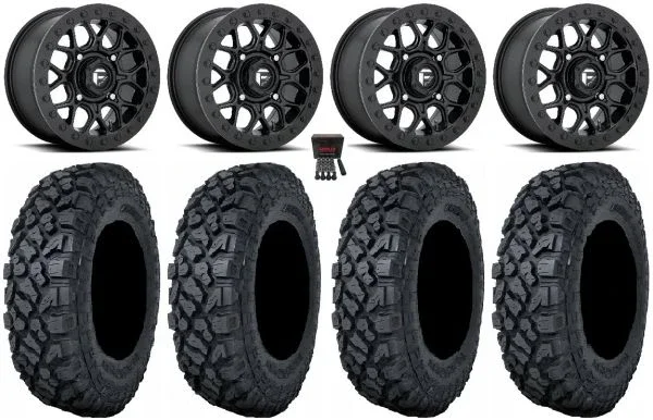 Fuel Tech Beadlock Black 15″ Wheels 32″ Klever X/T Tires Polaris Sportsman / RZR / Ranger