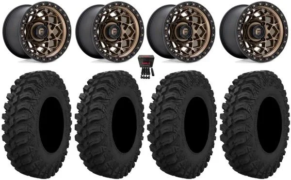 Fuel Unit 15″ Wheels Bronze 32″ Crawler AT Tires Can-Am Commander Maverick Renegade Outlander Defender