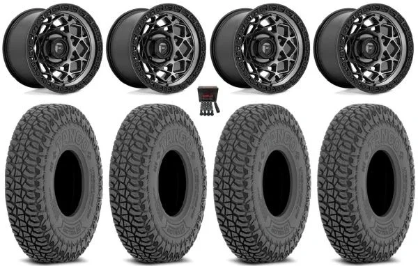 Fuel Unit 15″ Wheels Gunmetal 32″ Tango Tires Kawasaki Mule Pro FXT KRX / Yamaha Wolverine RMAX / YXZ 2019+