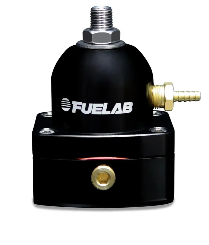 Fuelab In-Line Fuel Pressure Regulator – 25-90 PSI – Two 6 AN Female In / 6 AN Return – Black