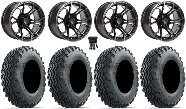 GTW Spyder 12″ Golf Wheels Bronze 23″ Rogue Tires E-Z-GO & Club Car