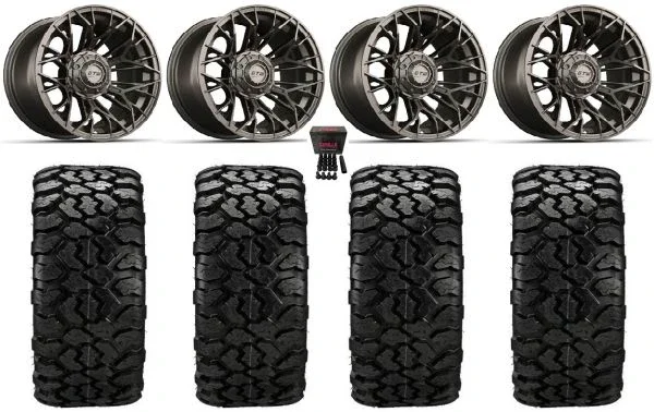 GTW Stellar 14″ Golf Wheels Matte Bronze 23″ Sierra Rover Tires Yamaha