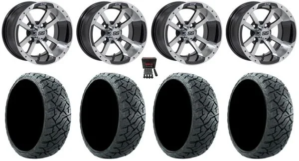 GTW Storm Trooper 12″ Golf Wheels Machined 215×40 Maverick Tires Yamaha