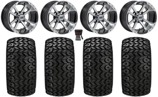 GTW Storm Trooper 12″ Wheels Machined 23″ Sierra Sport Tires E-Z-GO & Club Car