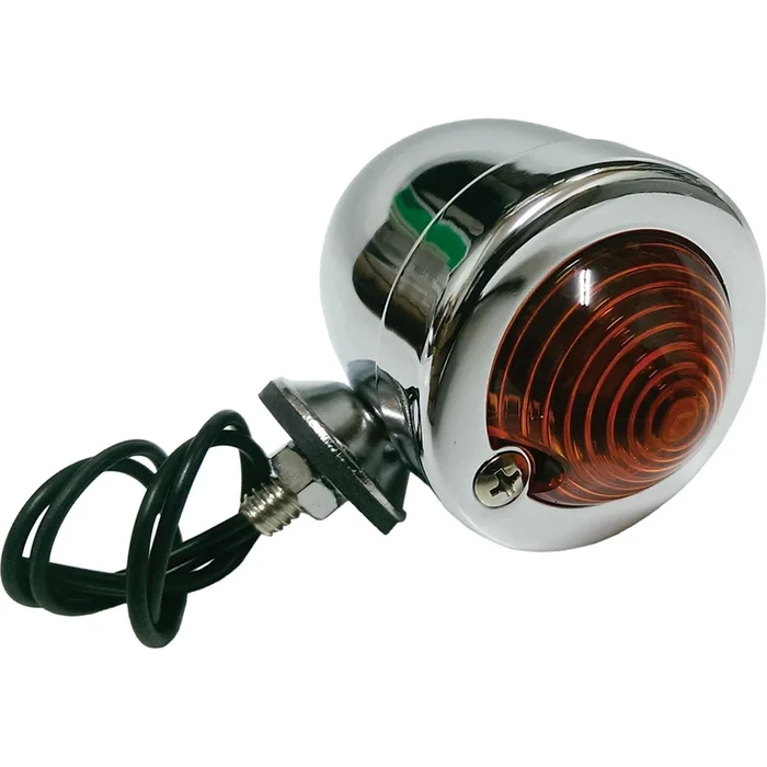 Harddrive Chrome Bullet Marker Light Amber Lens Dual Filament [MPN: 28005]