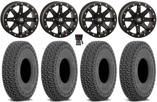 High Lifter HL9 Bdlk 15″ Wheels Bk 4+3 32″ Tango Tires Can-Am Maverick X3 / Honda Pioneer 1000 / Talon