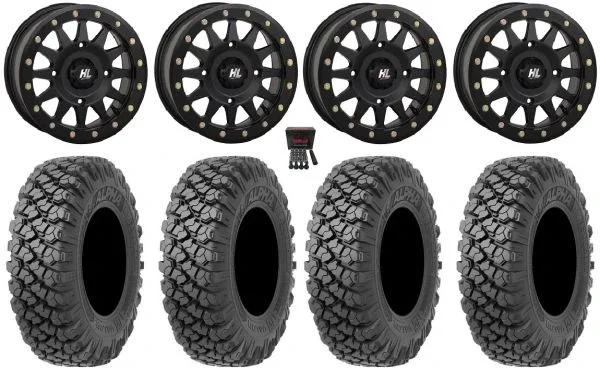 High Lifter HLA1 Bdlk 14″ Wheels Bk 30″ Alpha Tires Polaris RZR XP 1000 / PRO XP / Ranger XP 900/1000