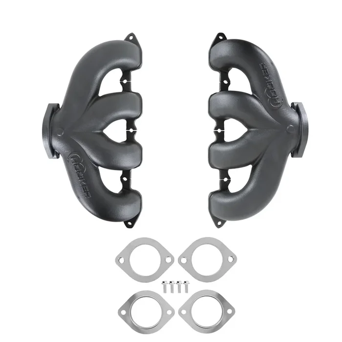 Hooker BlackHeart Cast Iron Center Dump Exhaust Manifold – Black Ceramic Coated – GM LT-Series (Pair)