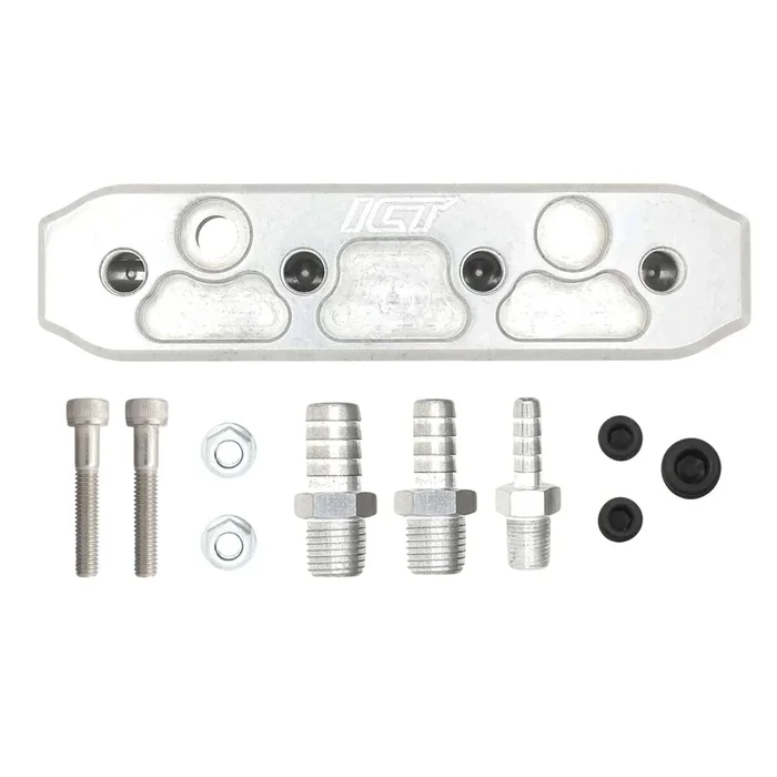 ICT Billet 6-Port Vacuum Boost Manifold – Two 1/4 NPT Ports – Four 1/8 NPT Ports