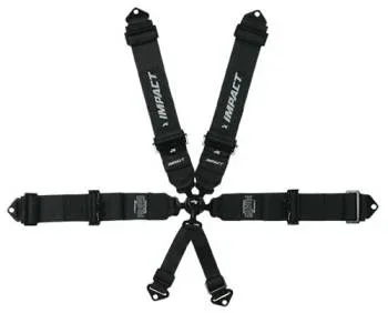 Impact 16.1 Racer Series Camlock Restraints – 5-Point Harness – 3 ” – Pull-Down Lap – Individual Harness – Black