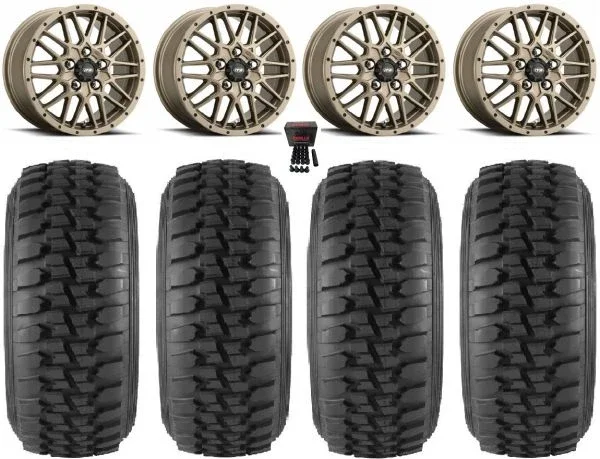 ITP Hurricane 15″ Wheels Bronze 30″ Desert Series Tires Polaris RZR Turbo R & Pro R Ranger 1500 Xpedition
