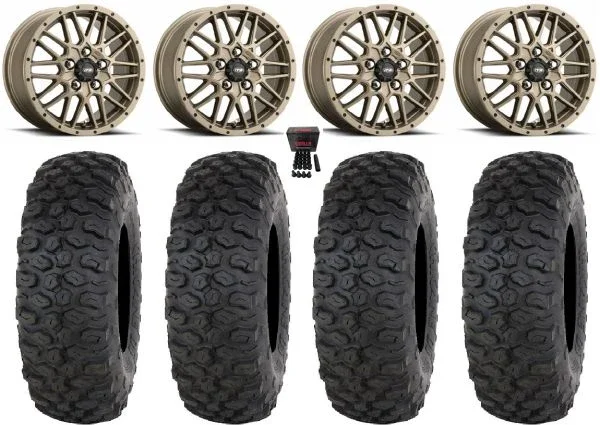 ITP Hurricane 15″ Wheels Bronze 33″ Chicane DS Tires Polaris RZR Turbo R & Pro R Ranger 1500 Xpedition