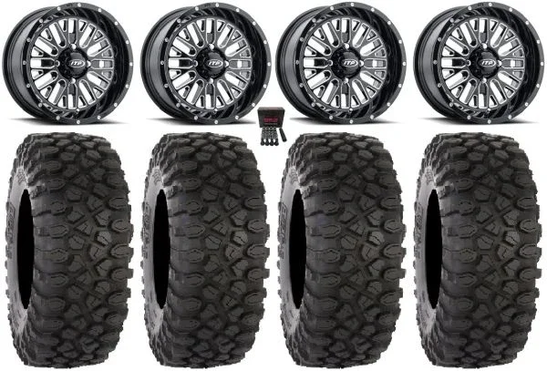 ITP Momentum 14″ Wheels Milled 30″ XC450 Tires Yamaha Viking Wolverine YXZ1000R CFMoto ZForce 950 UForce 1000