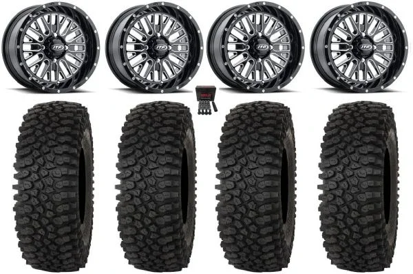 ITP Momentum 15″ Wheels Milled 32″ Roctane STX Tires Polaris Sportsman / RZR / Ranger