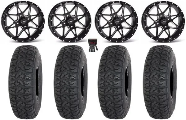 ITP Tornado 15″ Wheels Black 33″ Chicane LT Tires Polaris Sportsman / RZR / Ranger