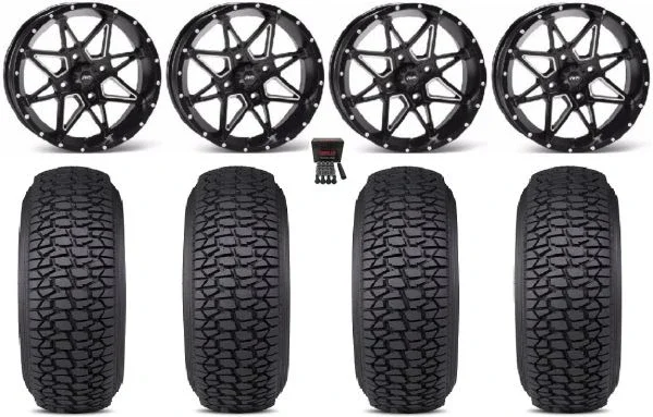 ITP Tornado 15″ Wheels Black 33″ Regulator 2 Tires Can-Am Maverick X3 / Honda Pioneer 1000 / Talon