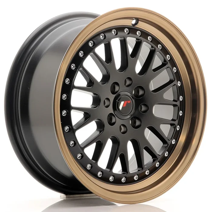 JR Wheels JR10 16×7 ET30 4×100/108 Matt Black w/ Bronze Lip