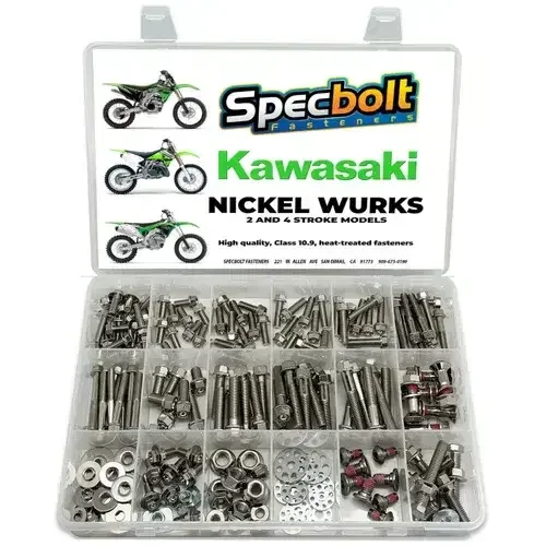Kawasaki KX / KXF Nickel Wurks Bolt Kit 65 80 85 100 125 250 450 500 250F 450F