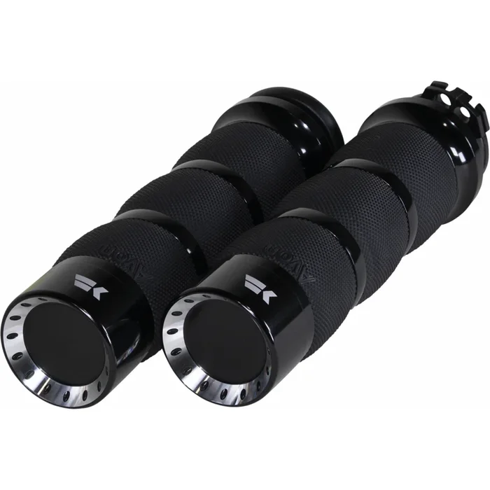 KHROME WERKS 0630-2842 500230 Turbine Grips – Air Cushion – Cable – Black