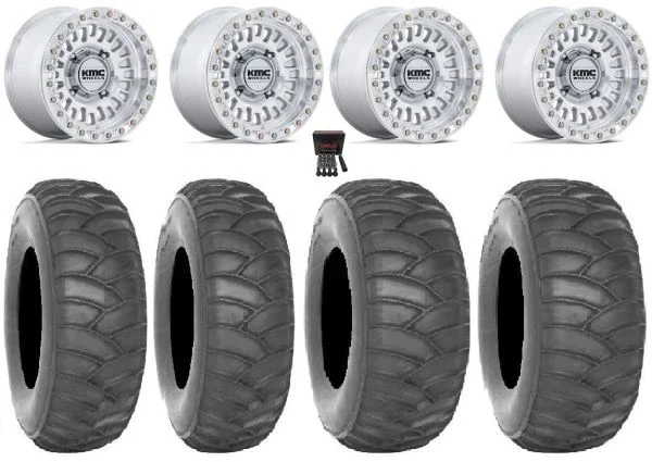 KMC Aztec Beadlock 15″ Wheels Mh +38mm/+0mm 32″ SS360 Tires Can-Am Commander Maverick Renegade Outlander Defender