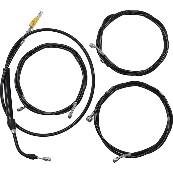 LA Choppers Handlebar Cable/Brake Line Kit – 12 ” – 14 ” – Black Vinyl [MPN: LA-8058KT2-13B]