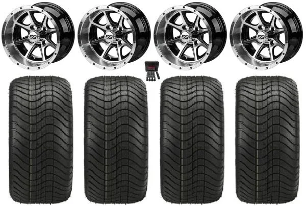 LSI Azusa 12″ Golf Wheels Machined Elite 215×35-12 Tires Yamaha