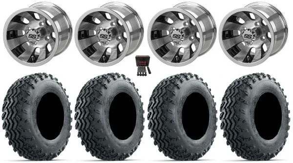 LSI Gunslinger 10″ Wheels Machined 18×9.5 Rogue Tires E-Z-GO & Club Car