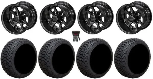 LSI Maltese Cross 10″ Wheels Matte Black 205×50 Cruze Tires Yamaha