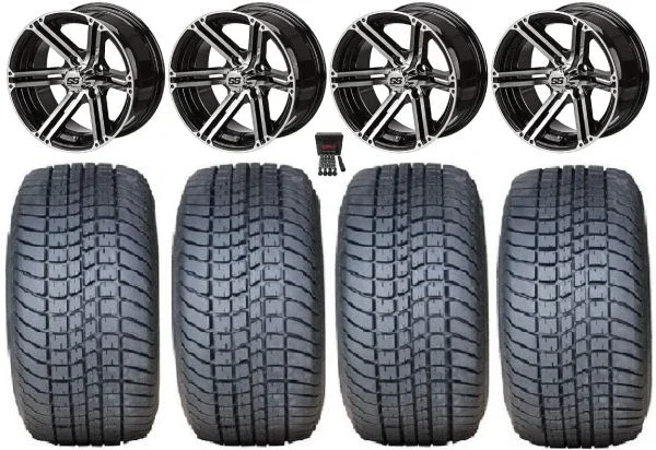 LSI Yukon 12″ Golf Wheels Machined 215×50 Pro Rider Tires Yamaha