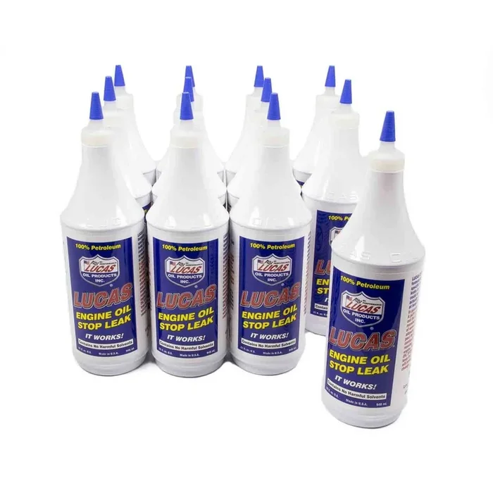 Lucas Oil Products Stop Leak Motor Oil Additive 1 qt – Set of 12