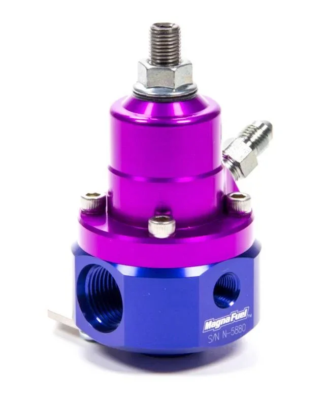 MagnaFuel QuickStar EFI Boost Fuel Pressure Regulator 35-85 psi Inline 8 AN Inlets – 6 AN Outlet