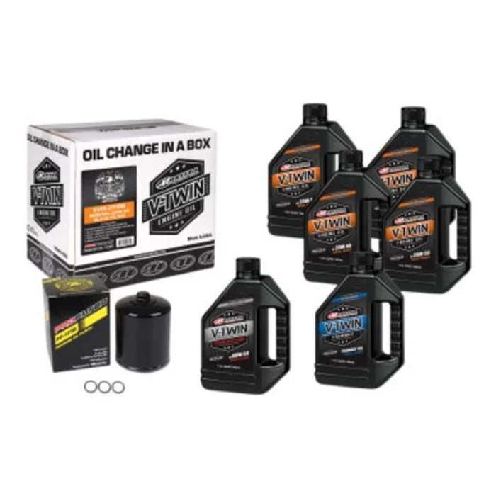 Maxima Mineral 20W-50 Oil Change Kit for H-D Evolution – Black Filter 90-069016PB