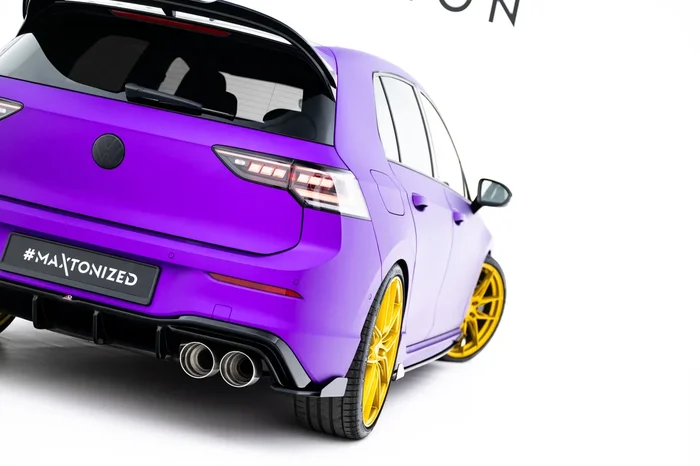 Maxton Design Street Pro Rear Side Splitters V.2 + Flaps V.2 Volkswagen Golf R Mk8 / Mk8 Facelift VWGO8RCNC-RSD2BRB+RSF2G