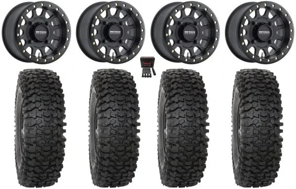Method 401 Bdlk 15″ Wheels Bk (5+1) 32″ RC500S Sticky Tires Can-Am Commander Maverick Renegade Outlander Defender