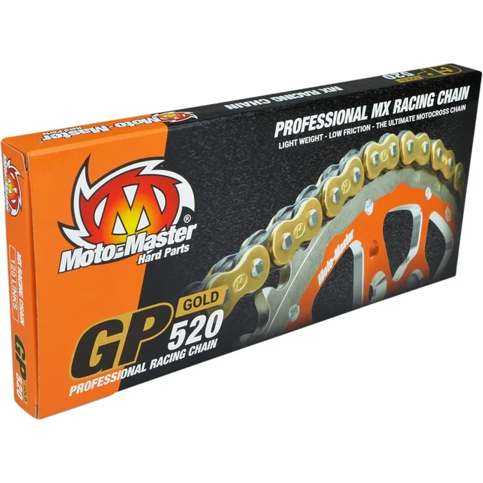MOTO-MASTER 1220-0451 12200451 GP Series Drive Chain GP 520 – Drive Chain – 118 Links – Gold