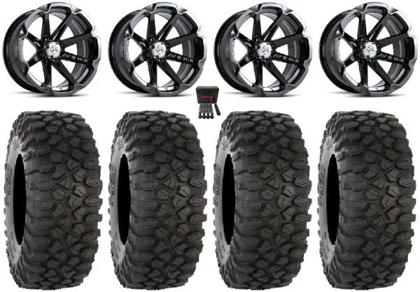 MSA Black Diesel 15″ UTV Wheels 35″ XC450 Tires Polaris RZR XP 1000 / PRO XP / Ranger XP 900/1000