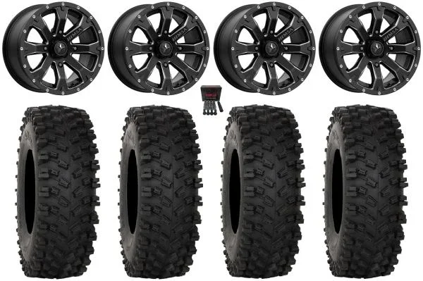 MSA Bounty 14″ Wheels Black 32″ ATX470 Tires Polaris Sportsman / RZR / Ranger