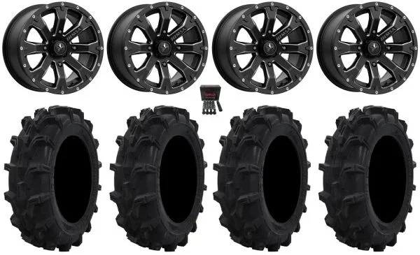 MSA Bounty 15″ Wheels Black 30″ Mud XC Tires Polaris Sportsman / RZR / Ranger