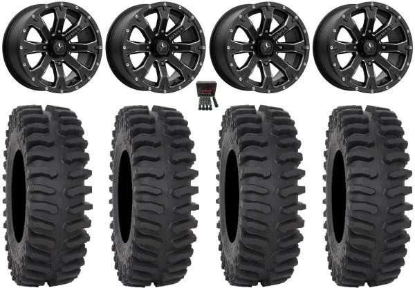 MSA Bounty 15″ Wheels Black 30″ XT400 Tires Kawasaki Teryx Mule