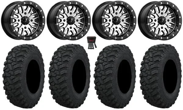 MSA Brute Beadlock 14″ Wheels Machined 27″ Trekker Tires Can-Am Maverick X3 / Honda Pioneer 1000 / Talon