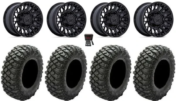 MSA Clubber 15″ Wheels Black 28″ Crawler XG Tires Polaris RZR XP 1000 / PRO XP / Ranger XP 900/1000