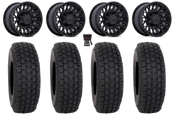 MSA Clubber 15″ Wheels Black 33″ RX600 Tires Can-Am Commander Maverick Renegade Outlander Defender