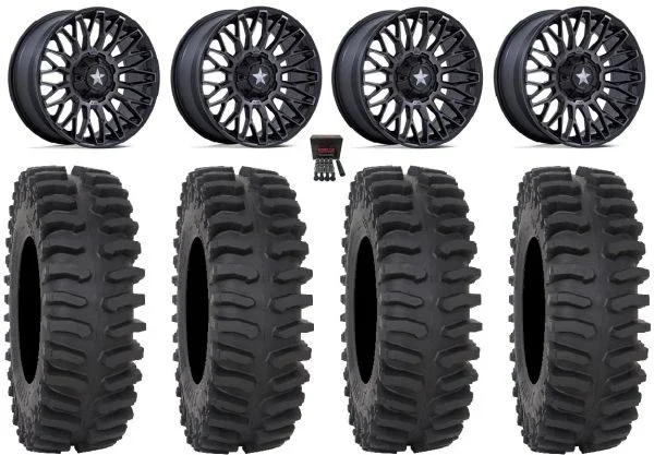 MSA Clubber 15″ Wheels Black DDT 30″ XT400 Tires Can-Am Maverick X3 / Honda Pioneer 1000 / Talon