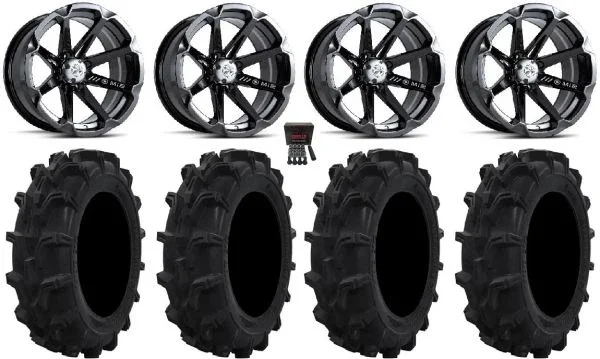 MSA Diesel 14″ Wheels Black 27″ Mud XC Tires Polaris RZR XP 1000 / PRO XP / Ranger XP 900/1000