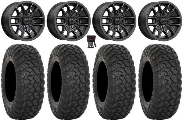 MSA Fang 15″ Wheels Black 35″ RT320 Tires Can-Am Maverick X3 / Honda Pioneer 1000 / Talon