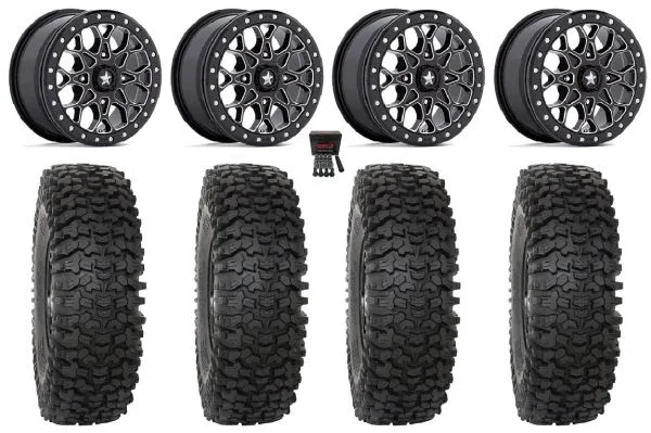 MSA Portal Beadlock 15″ Wheels Milled 35″ RC500 Tires Kawasaki Mule Pro FXT KRX / Yamaha Wolverine RMAX / YXZ 2019+