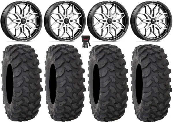 MSA Sniper 22″ Wheels Machined 37″ XTR370 Tires Kawasaki Teryx Mule