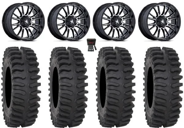 MSA ThunderLips 14″ Wheels Machined 27″ XT400 Tires Can-Am Maverick X3 / Honda Pioneer 1000 / Talon
