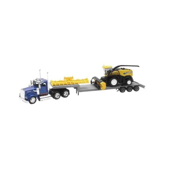 New-Ray Toys Kenworth Lowboy Trailer with New Holland Self Propelled Forage Harvester [MPN: 16133]